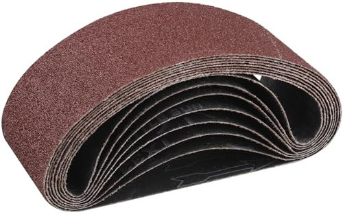 STEBRUAM Bandas de Lija 75x 457 mm,8piezas 40 grano Para Lijadora de Banda