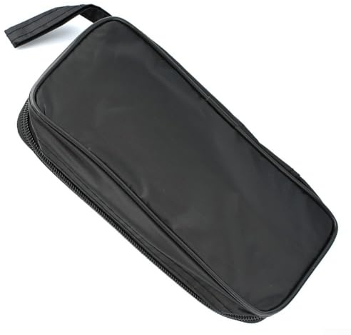 Bolsa de lona negra para multímetro digital, solución de almacenamiento confiable, 220 mm