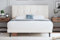 Yocreat Polsterbett 160 x 200 cm Bettgestell Doppelbett Bettrahmen mit Kopfteil, Stoffbett mit Lattenrost, Einfache Montage, Beige