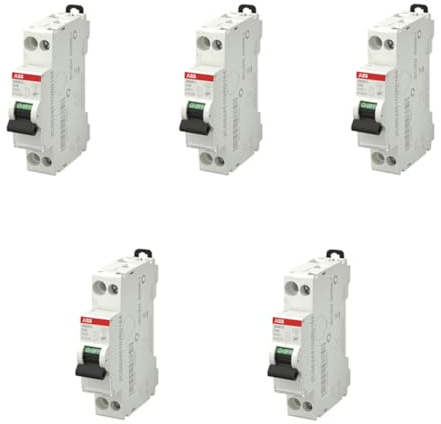 ABB Lot de 5 disjoncteurs Ph+N raccordement Vis 16A-4,5Ka - Courbe C