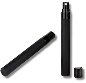 Gedikum Triovista Parfümzerstäuber, Parfümabfüller 10ml, Flakon, Mini-Sprühflasche, Nachfüllbar, Leer, Parfümzerstäuber für Reisen und unterwegs, mattschwarze Oberfläche (schwarz)