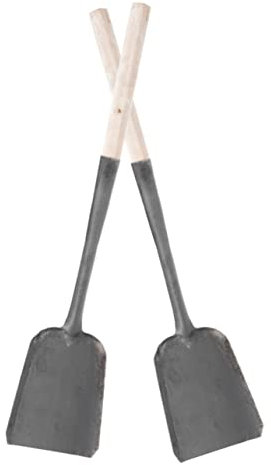 SEWOART Pala Per Cenere e Carbone Manico Lungo in Legno e Ferro, Pala Per Stufa Da Cucina Multiuso Per Pulizia Domestica e Barbecue, Set 2 Pezzi Per Caminetti e Giardino