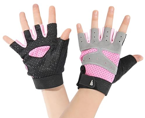 RUIXIA Radhandschuhe Kinder 8-12 Jahre rutschfeste Halbfingerhandschuhe Jungen Mädchen Sporthandschuhe Fahrrad Roller Rollschuh Trekking Bergsteigen