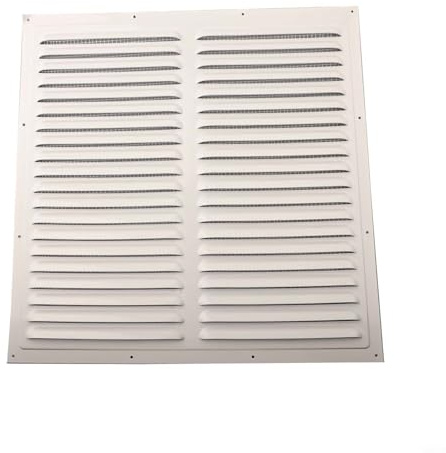 Babominimer Copertura di ventilazione in metallo, 400 x 400 mm, griglia di ventilazione quadrata con telaio in alluminio e rete di nylon per soffitto (400 x 400 mm)