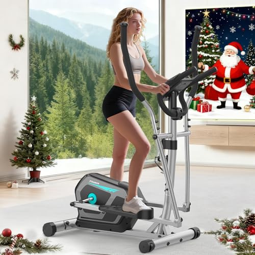 Vélo elliptique Magnétique avec 16 Niveaux de Résistance,Bluetooth App,Pulse Rate Grips & LCD Monitor,Pédale antidérapante,Velo elliptiques pour la Maison avec Capacité Max 130KG