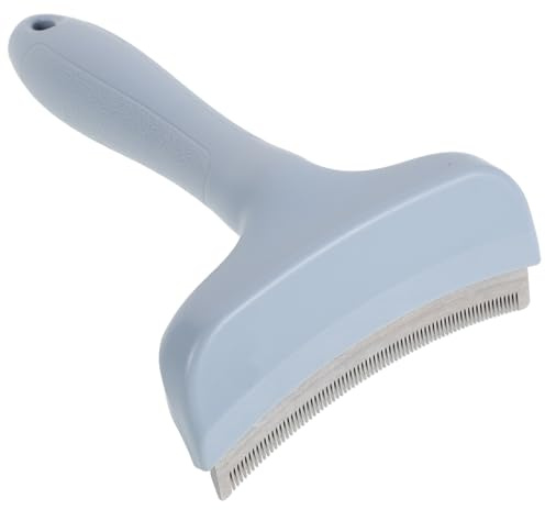 Mipcase Peine Deslanador para Perros y Gatos Grande Azul Herramienta para Eliminar Pelo Suelto y Subpelo Cepillo de Aseo Doméstico para Cuidado Estacional del Pelaje