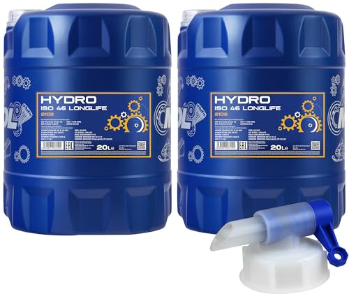 MANNOL HYDRO ISO 46 - Liquido per olio idraulico MN2102-20, 40 l, con rubinetto