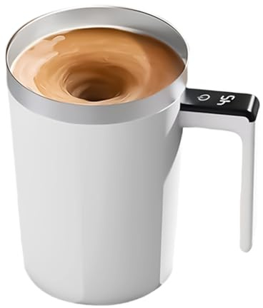 Generico Elettrica Con Agitazione Automatica - Di Miscelazione Automatica Da 400 Ml, Bicchiere Con Agitazione Magnetica Ricaricabile Con Display Della Temperatura | Home Office Cioccolato Cacao Lat