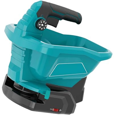 ZYKEJJDDAK Elektriska sådd och gödselmedel spridare 4 l stor kapacitet med 8 justerbara inställningar, 6 spridningsvinklar för gräsmattor, vård ergonomisk såmaskin