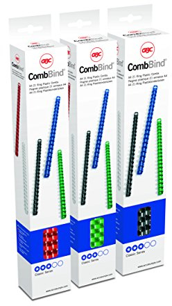 GBC 4020636 Binderücken Plastik, A4, 21 Ringe, 8 mm für 45 Blatt, 25 Stück PVC Binderücken, weiß