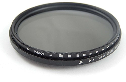 vhbw 77 mm grå neutralt tätat filter ND2-ND400 för alla 77 mm glas från Canon, Casio, Pentax, Olympus, Panasonic, Sony, Nikon, Fuji, Fujifilm