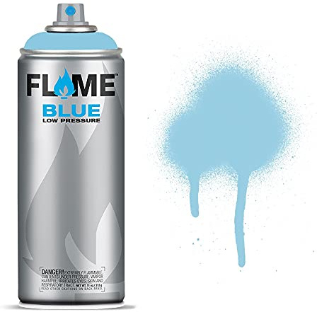 Molotow Flame Blue Spray Paint - Matt Acrylic 400ml Can Light Blue Light FB-504
