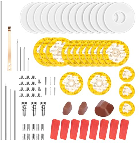 Kit de mantenimiento de flauta: juego completo de herramientas de reparación que incluye almohadilla de flauta, tornillo, pegamento de bloque, perno de pasador y almohadillas de bloque, kit de