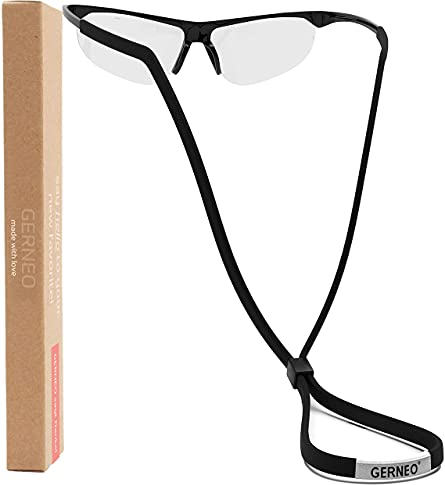 GERNEO® - DAS ORIGINAL – Premium Sportbrillenband & Brillenband Sport für Sportbrille, Sonnenbrille, Lesebrille – in schwarz – wasserfest