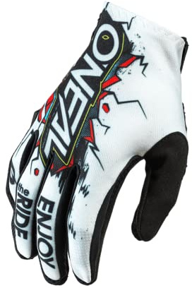 O'NEAL | Fahrrad- & Motocross-Handschuhe | MX MTB DH FR Downhill Freeride | Langlebige, Flexible Materialien, belüftete Handoberseite | Matrix Glove Villain | Unisex | Schwarz Weiß | Größe L