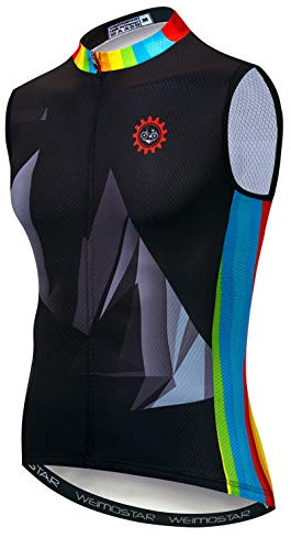 Cycling Jersey Men Bike Sleeveless Cycle Vest Road Bicycle Clothing Riding Racing MTB Shirt Mountain Riding Sports top Black XL