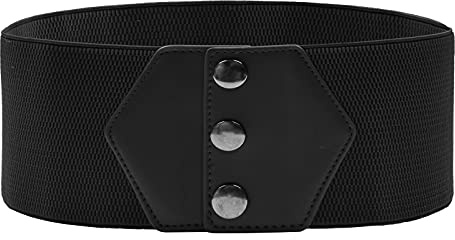 GRACE KARIN Womens 10cm Snap-Button Belt Wide Elastic Belt Ladies Stretchy Waistband Small