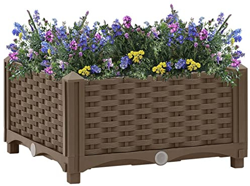 Tidyard Arriate Maceteros de Ventana Macetas para Flores y Plantas 80x40x23 cm Polipropileno Arriate Alto de jardín huerto en casa de Hierbas, Verduras y Flores