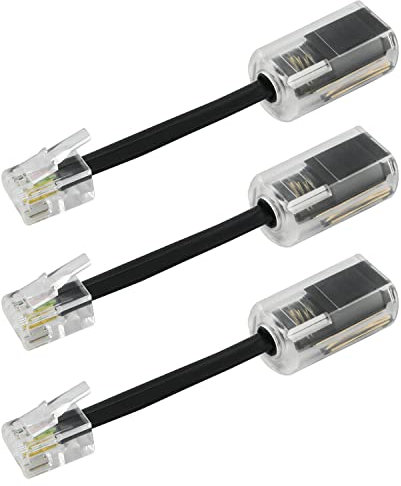 ZZLZX Lot de 3 câbles de téléphone démêlants anti-enchevêtrement pour combiné téléphonique - Rotation à 360 degrés - Noir