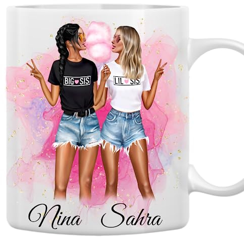 Personalisierte Beste Freundin oder Schwestern Tasse - Geschenk für Freundinnen, Kollegin, Schwester - Geburtstags- & Abschiedsgeschenke mit Spruch, Für besondere Momente