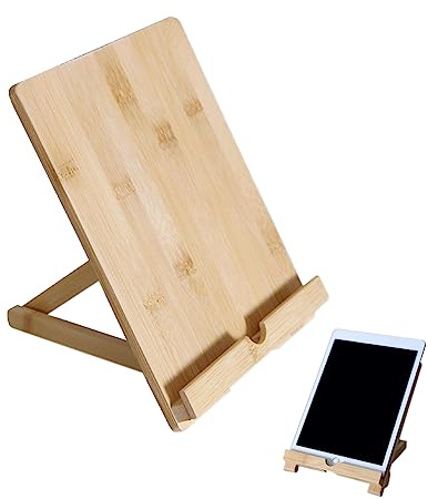 YIDM Support de tablette et de téléphone portable pliable réglable en bois - Support pour iPad, iPhone, Samsung - Support de téléphone pour table