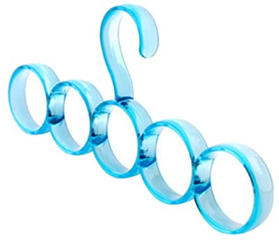 HEMOTON Organizer per Sciarpe a 5 Anelli in Plastica, Portacinture Multifunzionale Salvaspazio Design a Cerchio e Fori, per Armadio e Bagno Colore Casuale