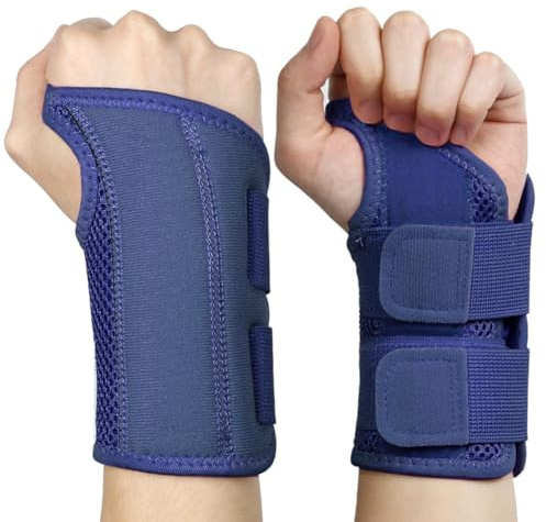 NuCamper Andningsbart handledsstöd handledsbandage med metallskenstabilisator män och kvinnor handledsbandage, justerbar handledsskena för artrit, seninflammation, stuknin