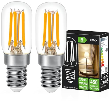 DSLebeen E14 LED Warmweiss Glühbirne Kronleuchter 2.4W 450LM Ersatz Glühlampe 40W,2700K Mini LED Birnen für Nähmaschinelampe, Wandlampen,Salzlampe, Kronleuchter Nicht Dimmbar 230V AC
