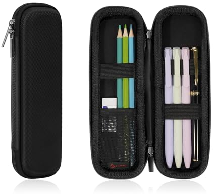 FINPAC Federmäppchen, Federtasche Hart Eva Stift Etui stoßfeste Stiftetasche Mäppchen Schlamperbox Bleistifttasche für Executive Füllfederhalter für Büro Schule (Schwarz, Klein)