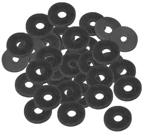 PATIKIL M5 Rubber Flat Washer, 80 Pack 5mm ID 18mm OD 2mm Thick Sealing Spacer Gasket Ring for Faucet Pipe Water Hose Fastener Bolt, Black