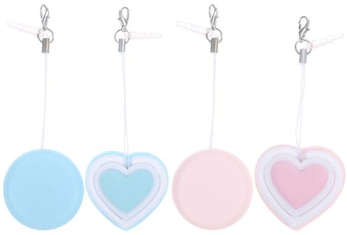 WRITWAA 4pcs Microfiber Screen Wipes for Glasses Phone Camera Lenses Soft Cleaning Cloth Decorative Keychain Heart for Removing Dust Fingerprints