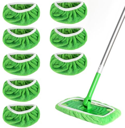 Set di 8 panni riutilizzabili, per applicazioni bagnate e asciutte, in microfibra per la pulizia dei pavimenti, per la pulizia di pavimenti duri, asciugamani da pavimento, pavimenti in legno