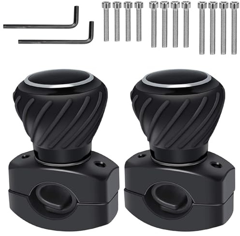 2 Stück Universal Lenkradknauf Spinner, Lenkradknauf Traktor, Steuerrad Drehknopf, Lenkradspinnknopf Lenkhilfe, Universelles Lenkrad Drehknopf für KFZ, LKW, Traktor, Gabelstapler usw (Schwarz-B)