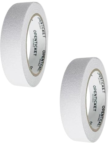 YSDINK Nastro antiscivolo adesivo 2-Pack, sicurezza rinforzata per scale, interni esterni, 2,5 cm x 5 m, impermeabile e resistente, antiscivolo per sicurezza domestica (bianco)
