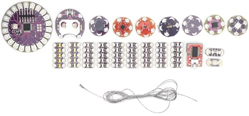 Zerodis Bärbart Project Super Starter Kit PCB Material Elektronikkit med 9 LED-moduler för gör-det-själv- och Elektroniska Textilentusiaster