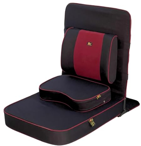 Friends of Meditation Extra Large Meditation Chair | Floor Chair with Back Support | Yoga Chairs for Adults | Portable Folding Chair | Yoga Chair with Cushion & Meditation Block | Black | 24x22 in
