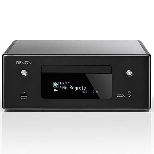 Denon RCD-N10 Hi-Fi All-in-One Receptor y Reproductor de CD Habitaciones y Casas más pequeñas | Transmisión de música inalámbrica y compatibilidad con Amazon Alexa | Bluetooth, AirPlay