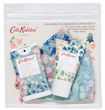 Cath Kidston Bluebells Commuter Kit | Face Mask, 30ml Hand Cream & 15ml Antibacterial Hand Spray | Cruelty Free & Vegan Friendly | Travel Friendly Sizes