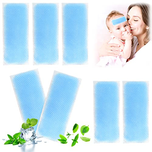 50 Piezas Bolsa Gel Frio, Parches de Refrigeración de Fiebre, Gel Parches Antigolpes de Calor Frío, Tiritas de Enfriamiento de Fiebre, Refresca en Verano, Alivia la Fatiga, Refresca