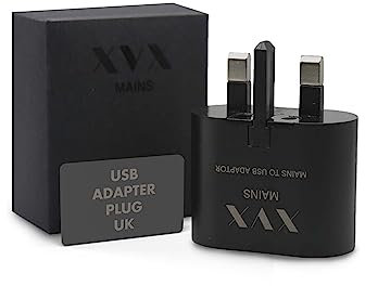 XVX USB Adapter Plug UK - Charges All XVX E-Cigarettes, Fast Charger Adapter, 1A (1000mA) Amperage, Power Adaptor with Overcharge Safety Protection, USB Charger Plug for X VAPE/Cigar/MAGNET POD/RELOAD
