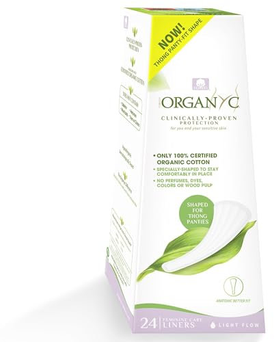 Organyc Slipeinlagen für String – 24 Stück, zertifizierte Bio-Baumwolle, ultradünn und bequem, ideal für eine tägliche Frische, ideal für den Alltag