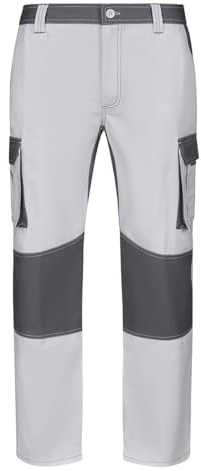 VELILLA 103020B Pantalone Bicolore Multitasche, Bianco e Grigio, Taglia 48, Bianco e Grigio, 48