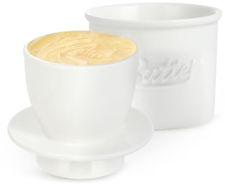 Beurrier en Céramique - Beurrier Français, Céramique de Haute Qualité, Conserve le Beurre Frais et Tartinable, Idéal pour le Petit-Déjeuner et la Cuisine