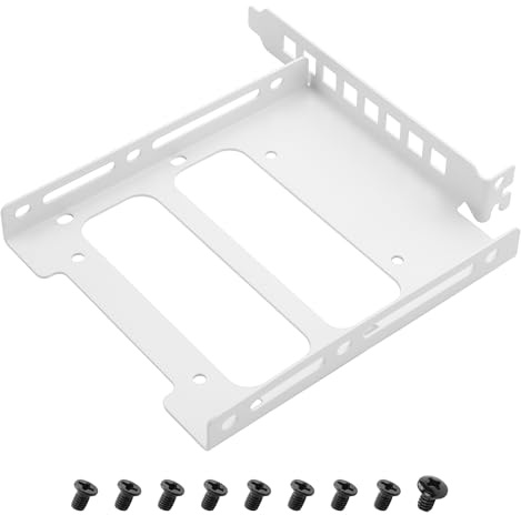 YAODHAOD 2,5/3,5 PCIe-kortplats SSD-monteringsfäste, universellt SSD-fäste för PC-chassi bakpanelsfäste – 1 st (vit 3,5 tum, 13,7 cm PCI-kortplats)