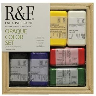 R&F Handmade Paints - Professional Encaustic Paint - Opeque Colors, Set of 6