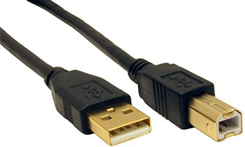 1 m guldkontakter skrivarkabel USB hög hastighet A-B för olika skrivare inklusive Epson HP Brother Lexmark Canon Kodak Dell laserbläckstråleskrivare av Guilty Gadgets