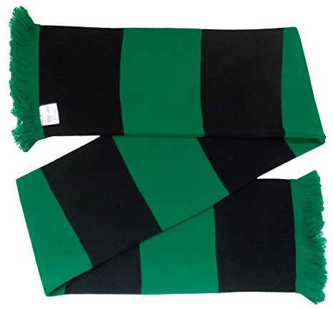 Arena Scarves Black and Green Retro Bar Scarf