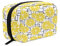 Juicy Lemons Crossing Lines Kosmetiktasche, Reise-Make-up-Koffer, gelb, schwarz, weiß, tragbarer Beutel, Organizer, große Kapazität, Kulturbeutel, Aufbewahrungstasche für Mädchen und Frauen, Outdoor