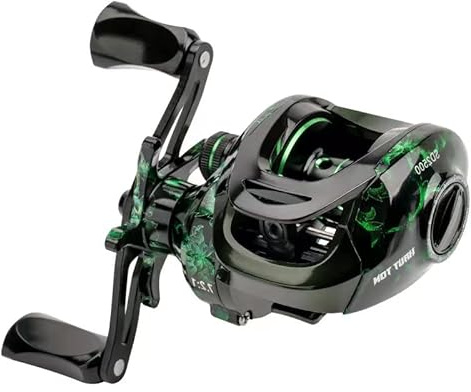 Angeln Baitcasting-Rolle,Magnetisches Bremssystem für das Angeln in Salzwasser und Süßwasser, Baitcaster Angelrollen Mit 18+1BB Edelstahl Kugellagern