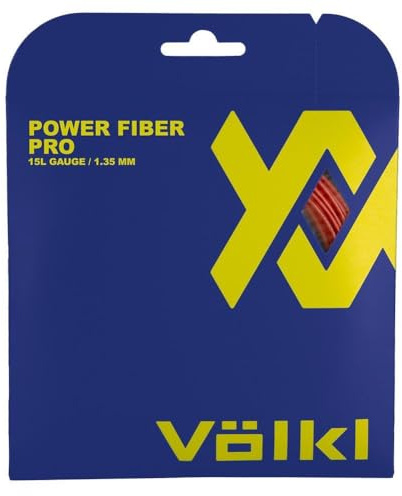 VOLKL Power Fiber Pro | Tennis Racquet String | Durability | Feel & Control | Multifilament String (Lava, 15L)